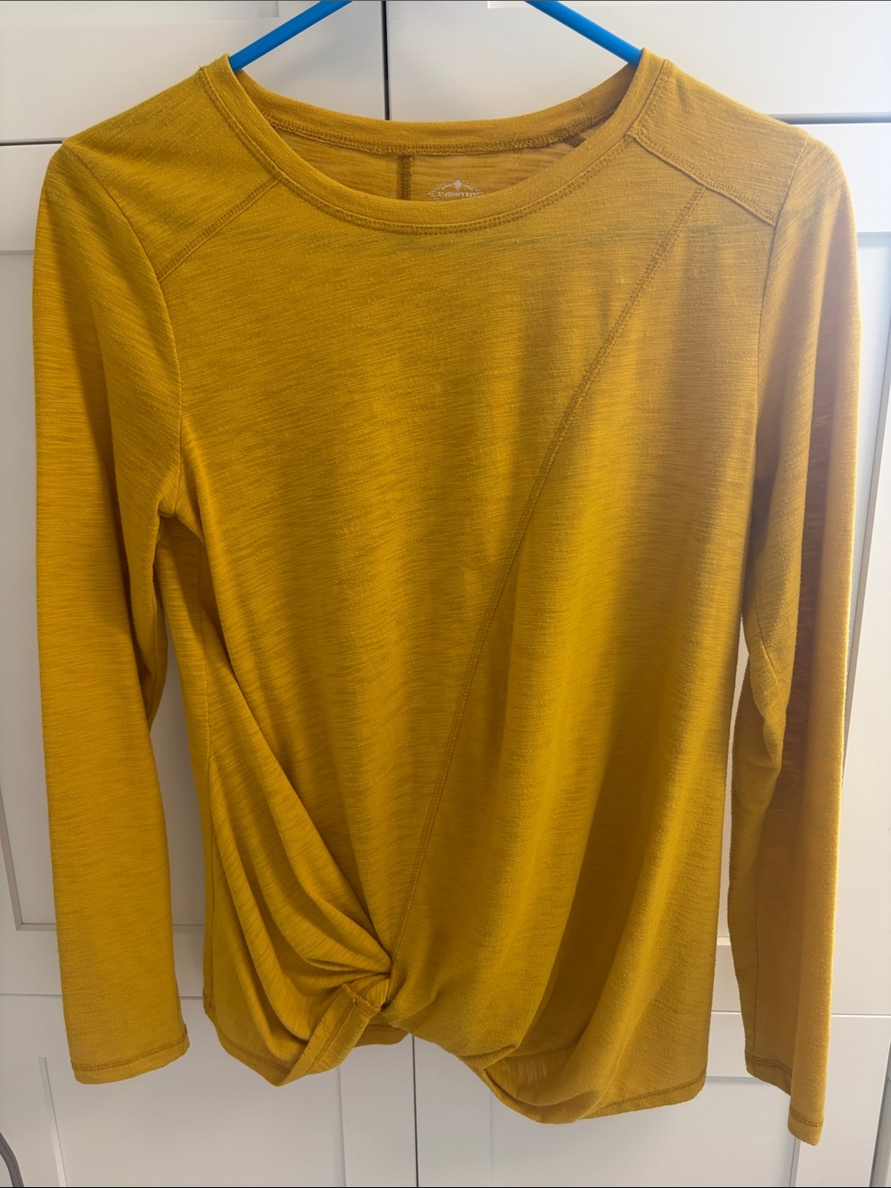 St. John's Bay Twist-Knot Long Sleeve Top - Mustard Yellow